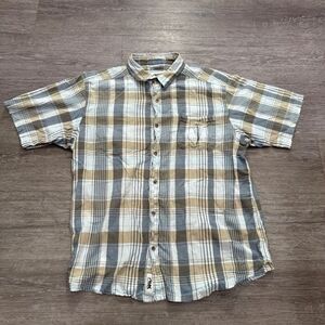 Mountain Khakis Shirt Mens Large Plaid Button Up Short Sleeve Cotton Outdoor
